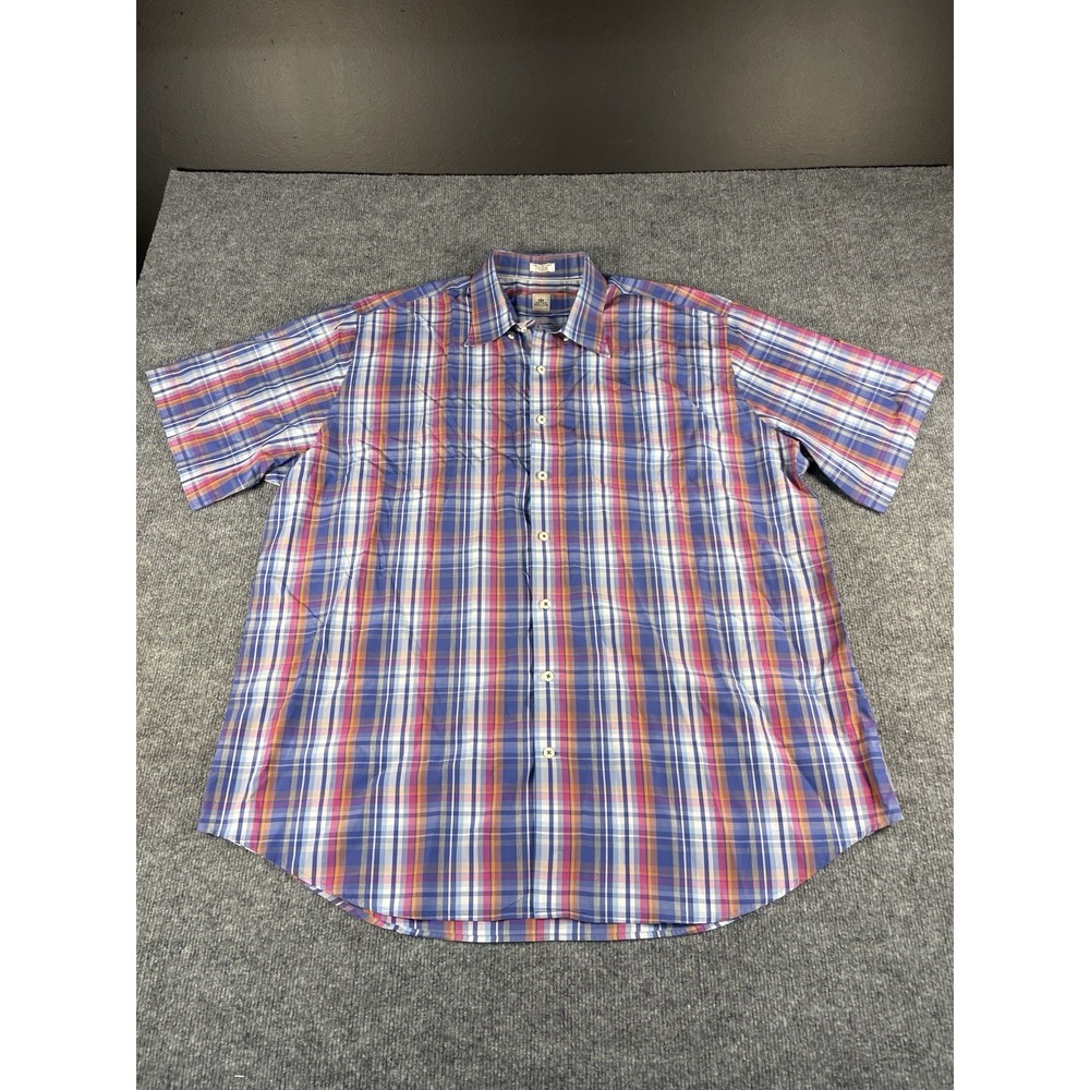 Peter‎ Millar Button Down Men's Long Sleeve Shirt Multicolor Plaid Check XXL